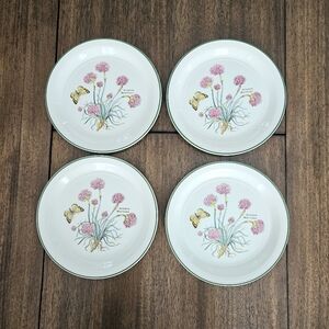 Vintage Wegdwood Enoch Florabunda Armeria Maritima Salad Plates- Set Of 4